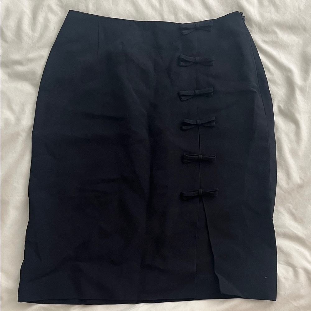 Moschino Cheap and Chic Black Pencil Skirt with Bow Details